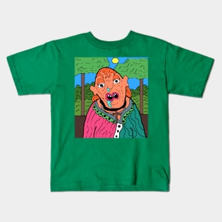 pixel art portrait scared sad woman Kids T-Shirt